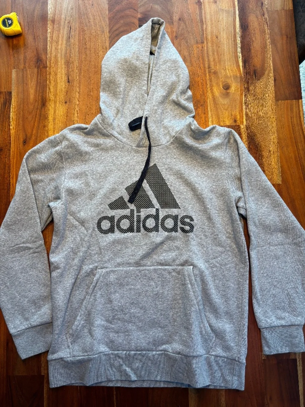 Adidas Gray Logo Hoodie Sweatshirt - L